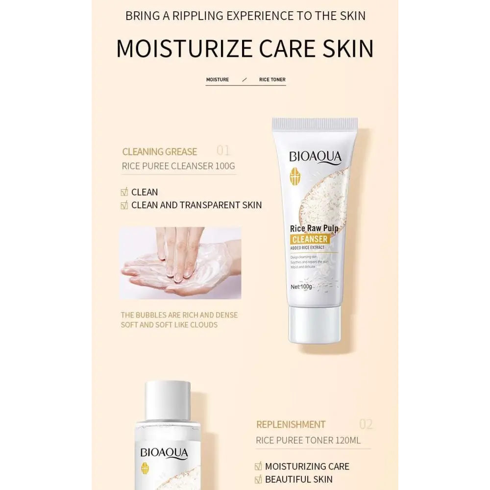 Rice Skin Rejuvenation Skincare Set with Eye Cream